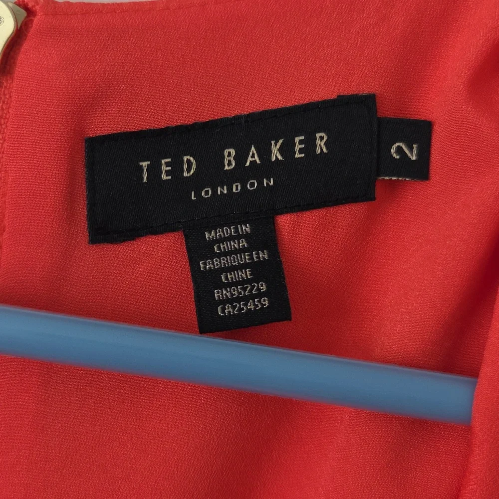 Ted Baker Red Floral Cold Shoulder Mini Dress